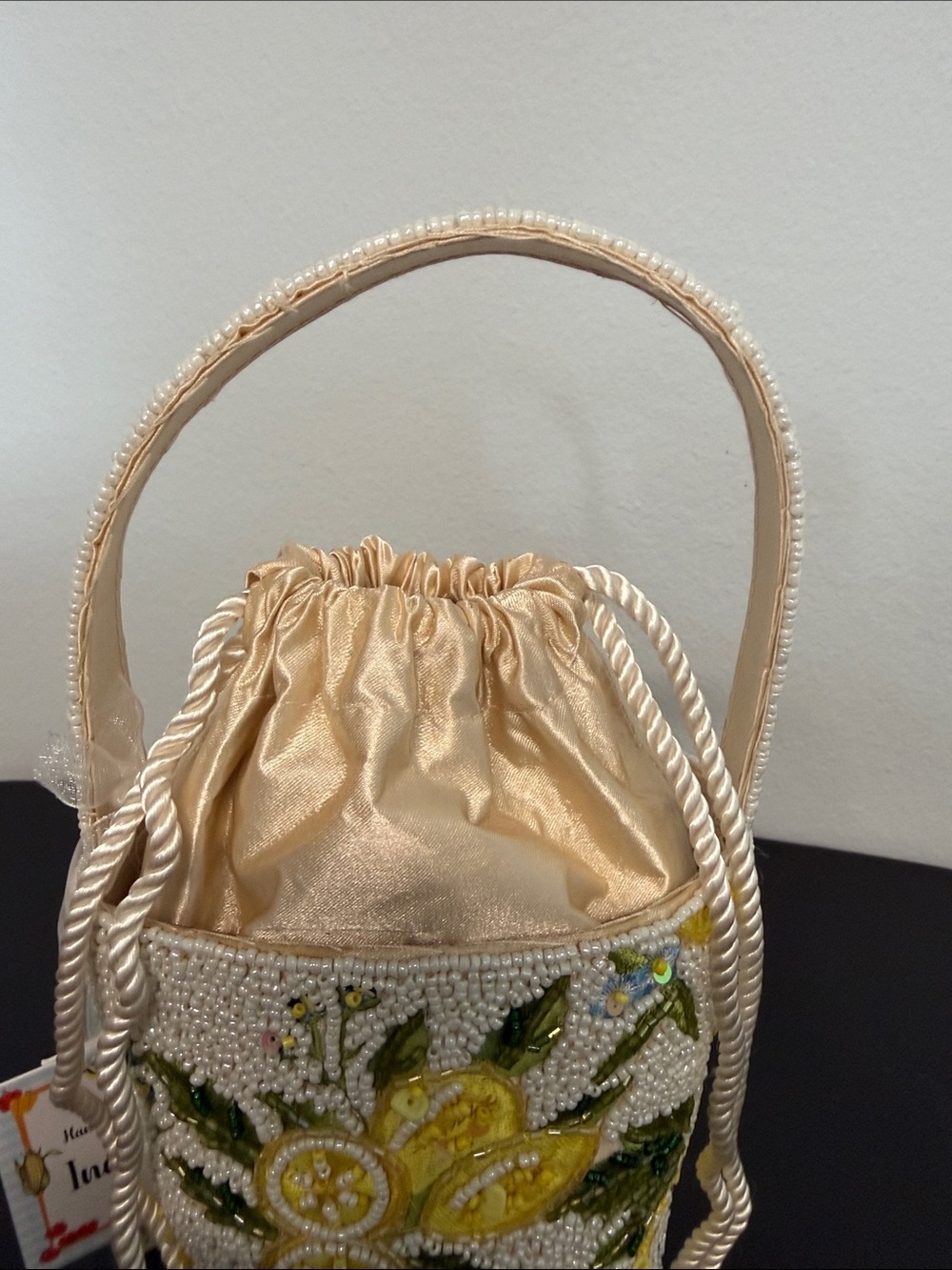 Handcrafted In India | Beaded Whimsical Fun Lemon Bucket Bag 🍋 - Picture 11 of 13